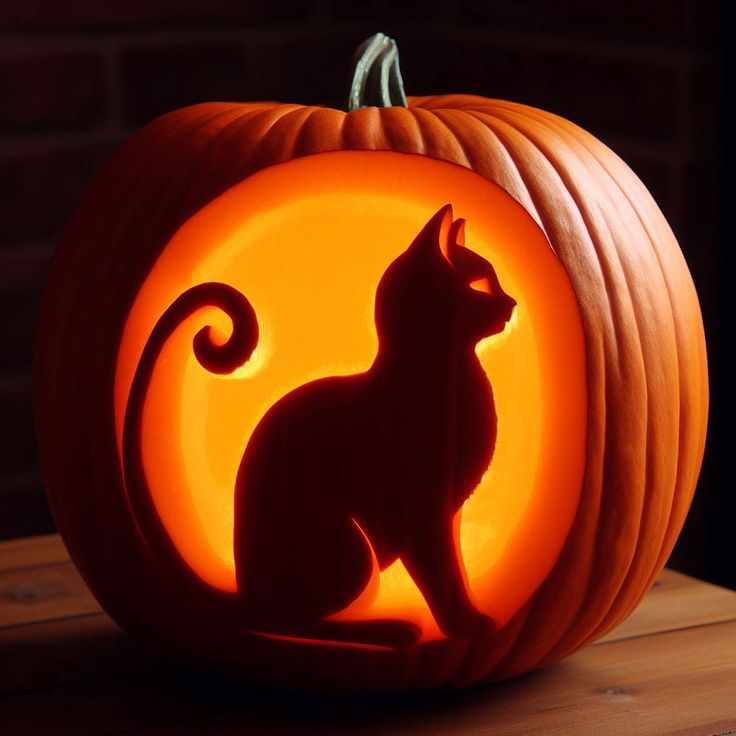 cat-silhouette-pumpkin-carving-ideas