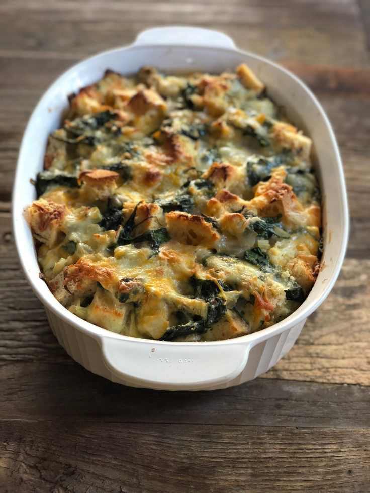 savory-bread-pudding-with-mushrooms-and-spinach