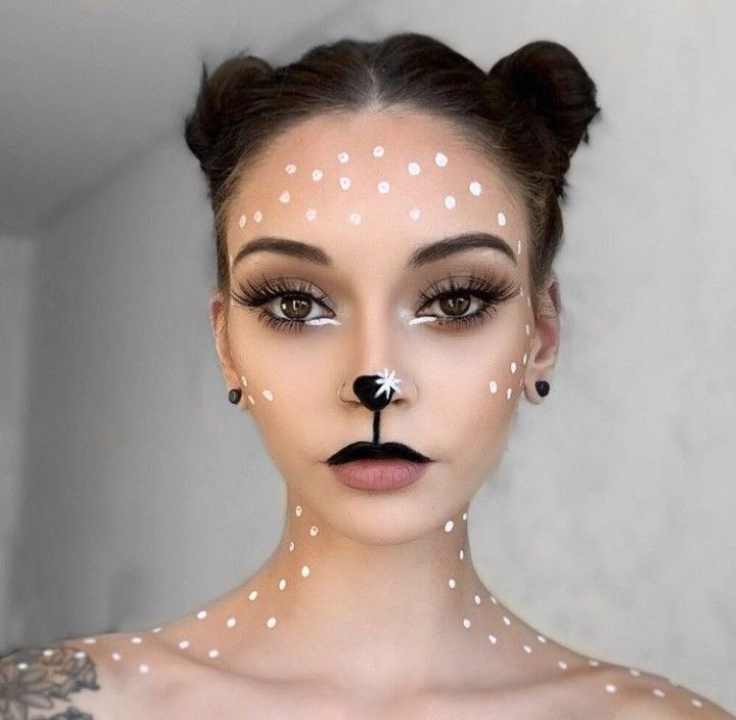 elegant-stag-makeup-halloween-deer-makeup