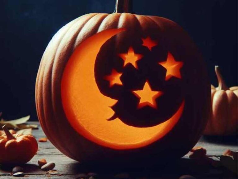 11 Moon and stars pumpkin carving pattern ideas