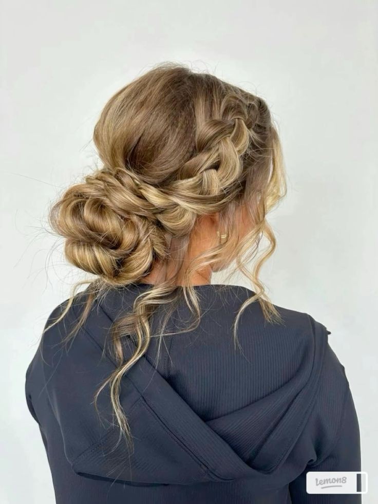 Low Bun with Braided Wrap 