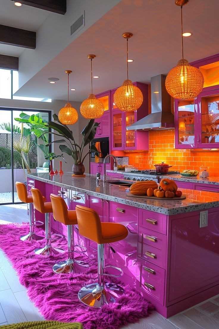 Colorful Outdoor kitchen 