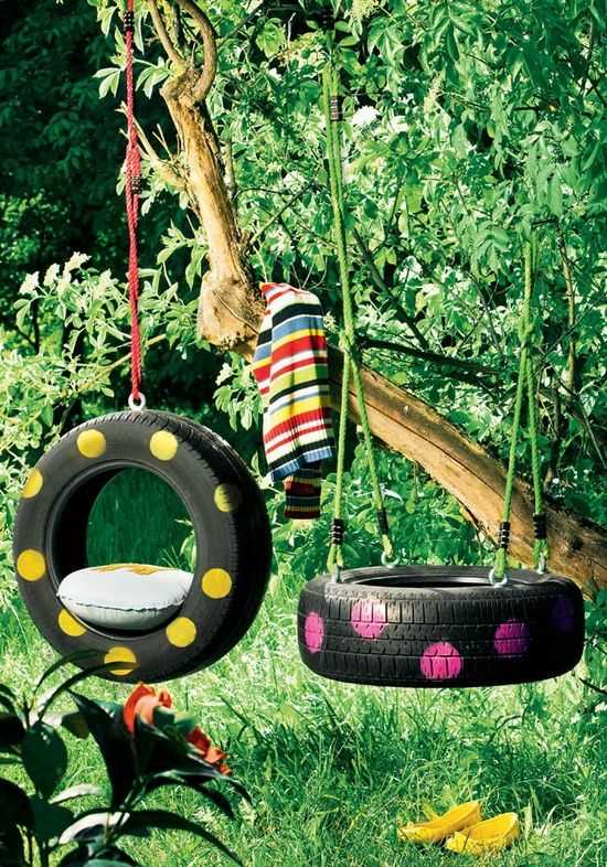 Recycled tire swing