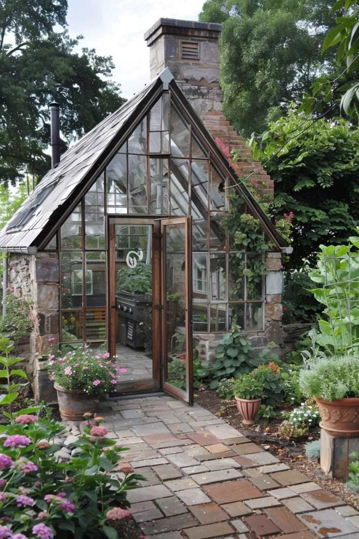 Green house window