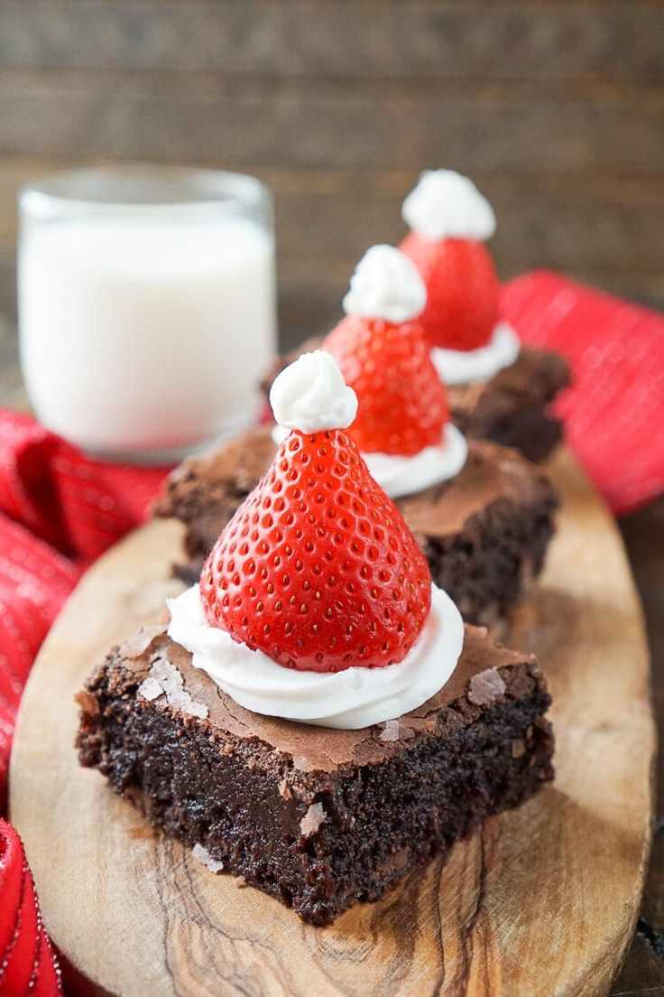 santa-hat-brownies