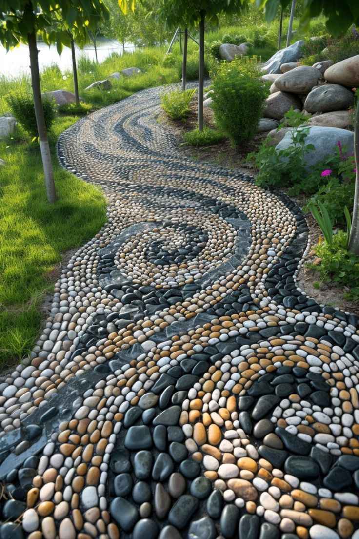 Stone and pebble mosaic