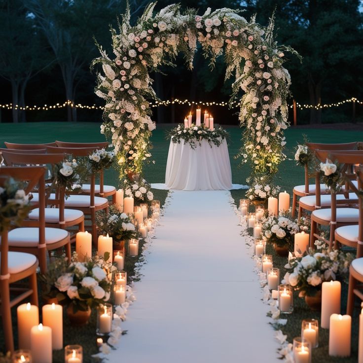 candle-lit-aisle-for-wedding-decor