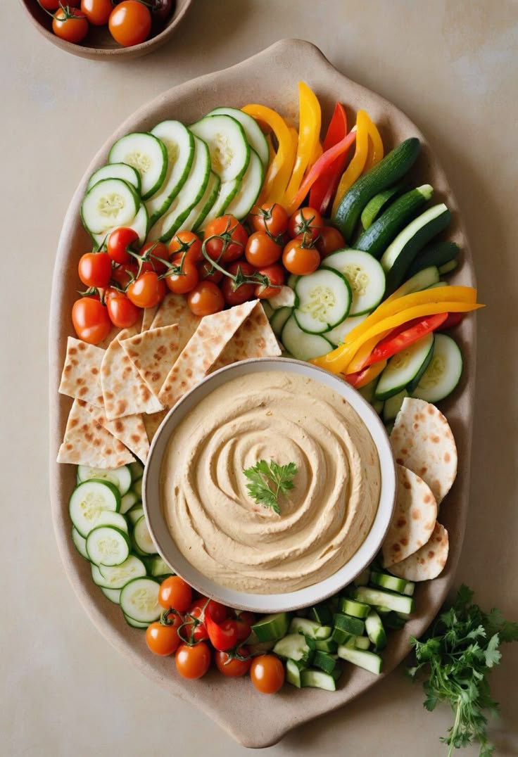 hummus-and-veggie
-platter