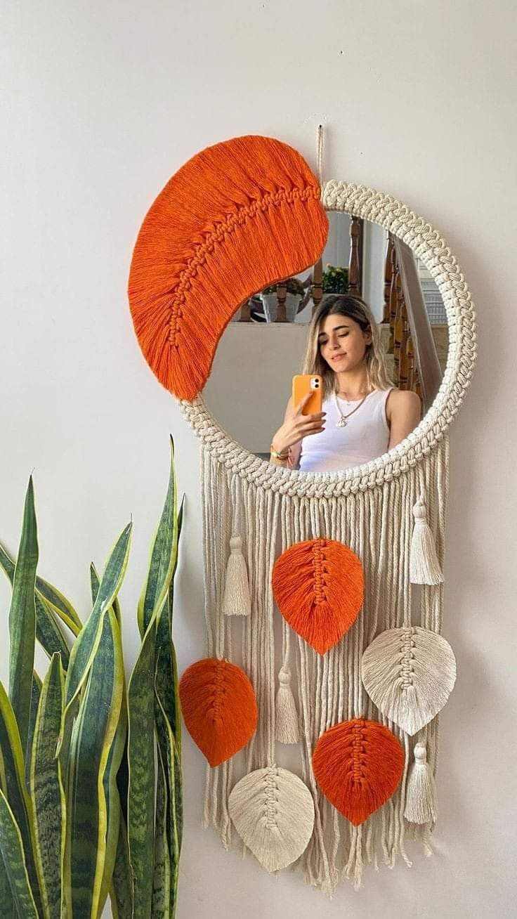 boho-mirror-hanging-diy-wall-hanging-ideas