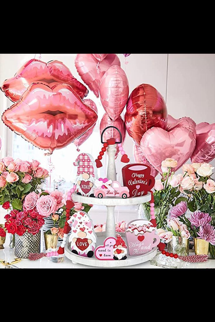 heart-shaped-balloon-theme-valentine's-tiered-tray-ideas