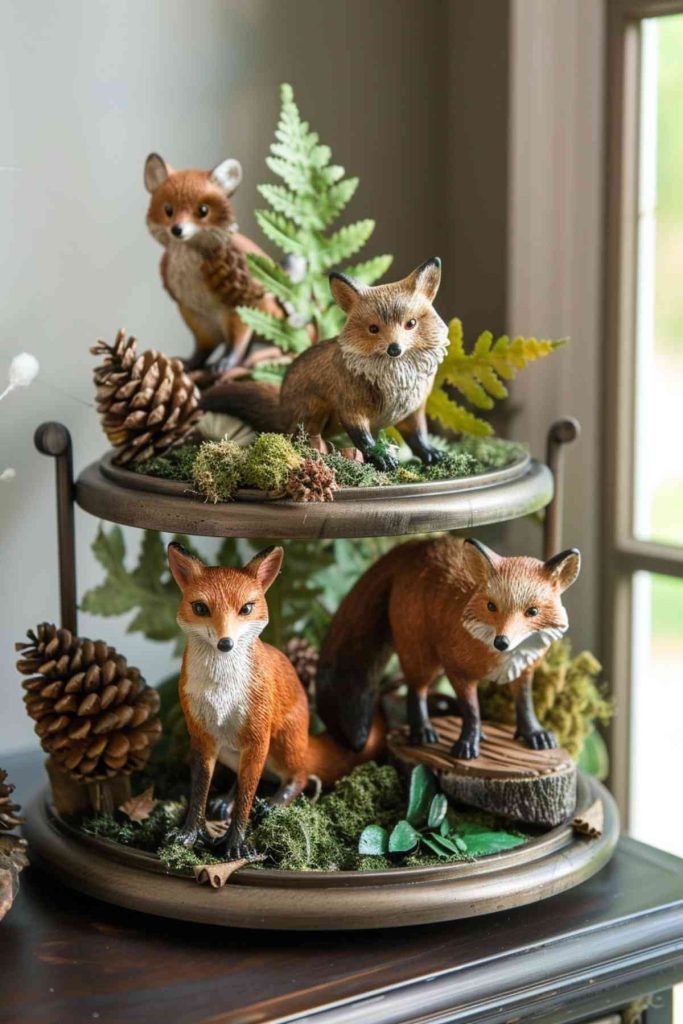 woodland-animals-easter-tiered-tray-ideas