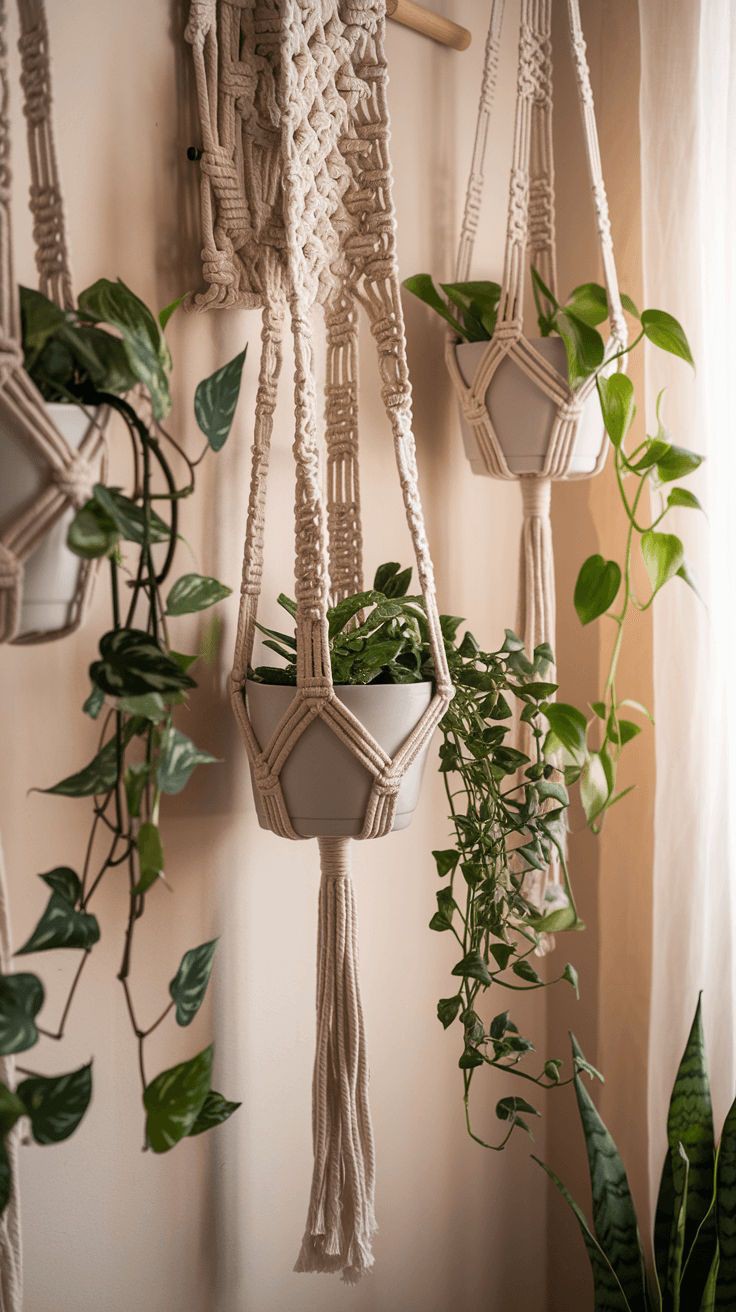 hanging-macramé-planters