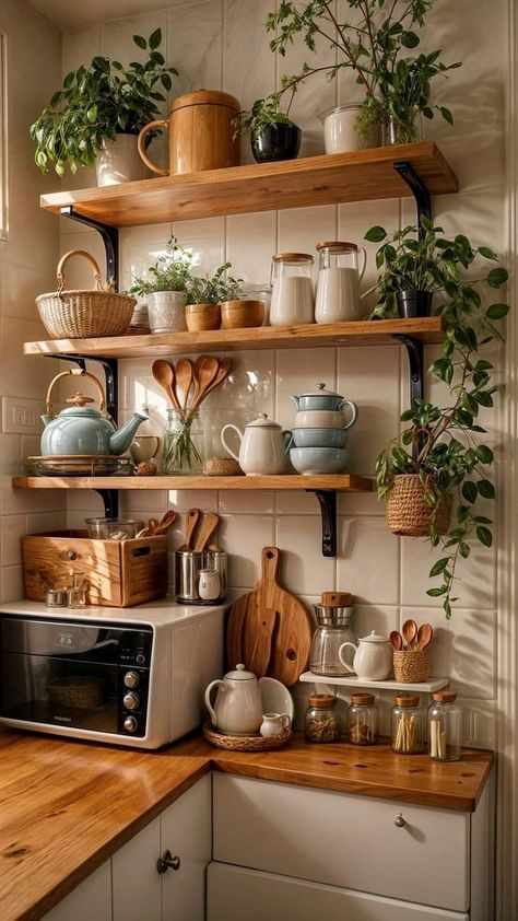 floating-shelves-small-kitchen-wall-decor-ideas