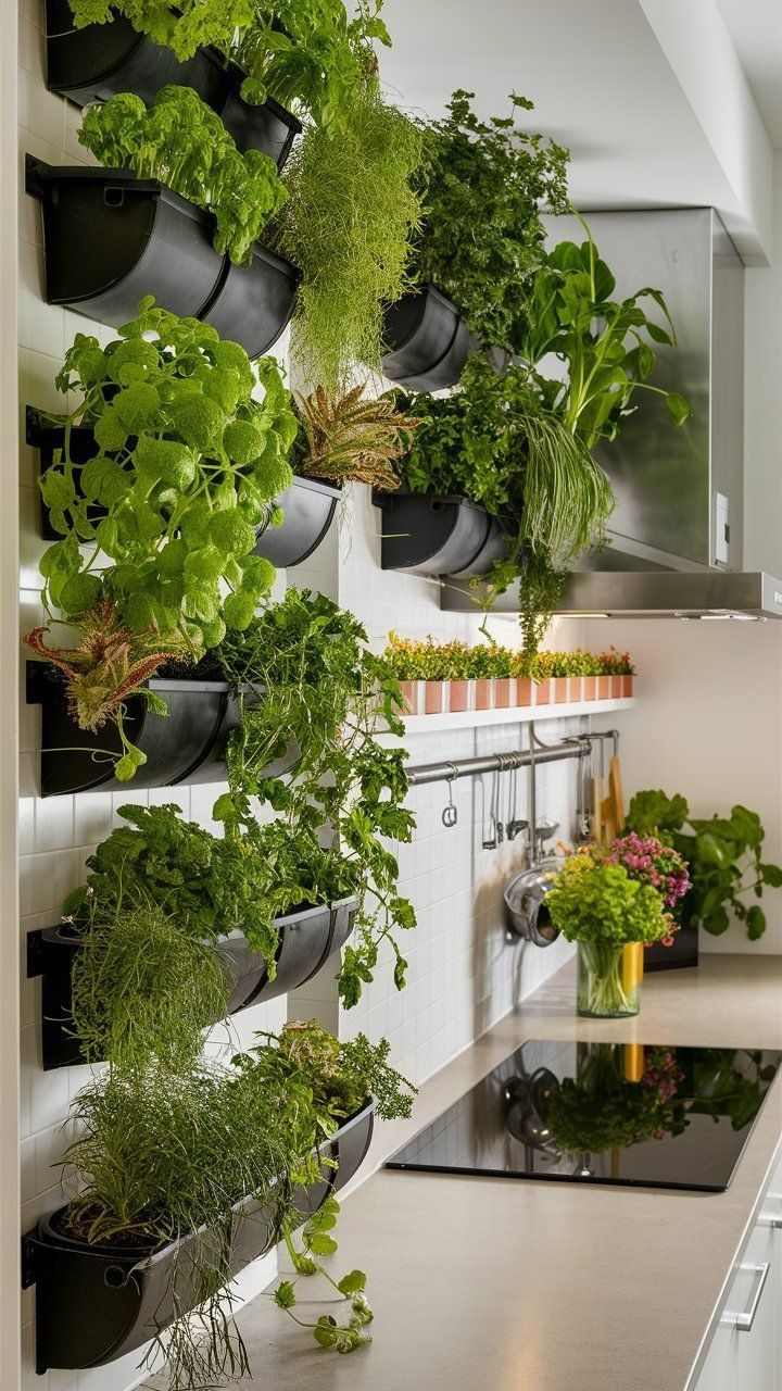 hanging-herb-garden-small-kitchen-wall-decor-ideas