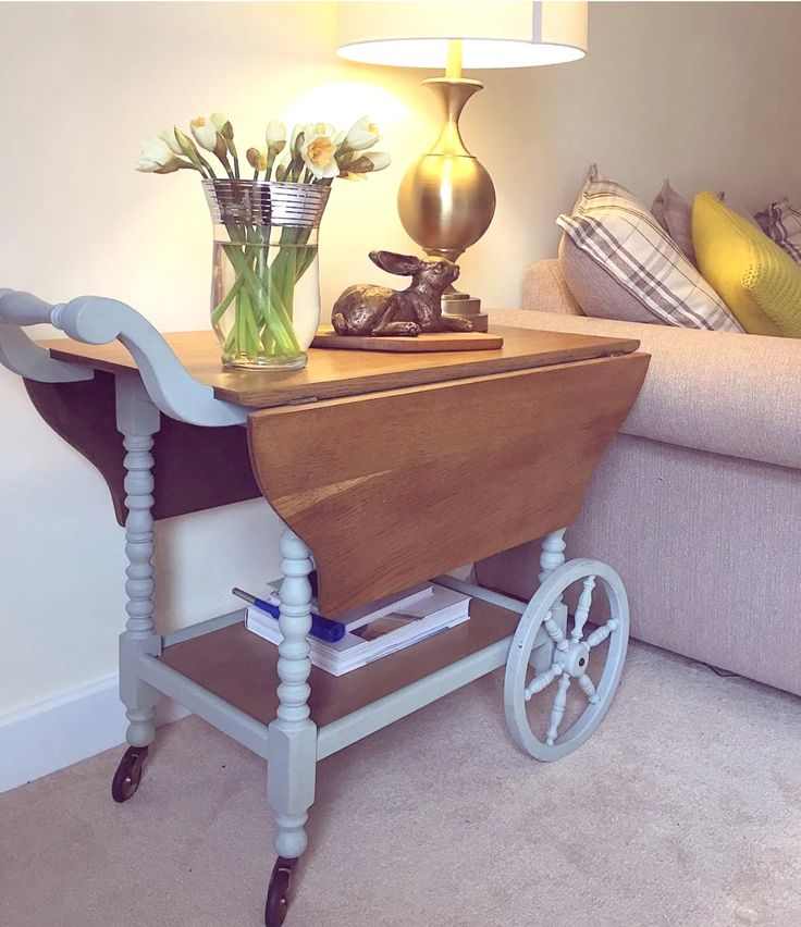 repurposed-bar-cart-or-rolling-cart-with-shelves