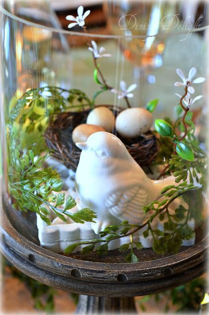 bird-nest-spring-mantle-decor-ideas