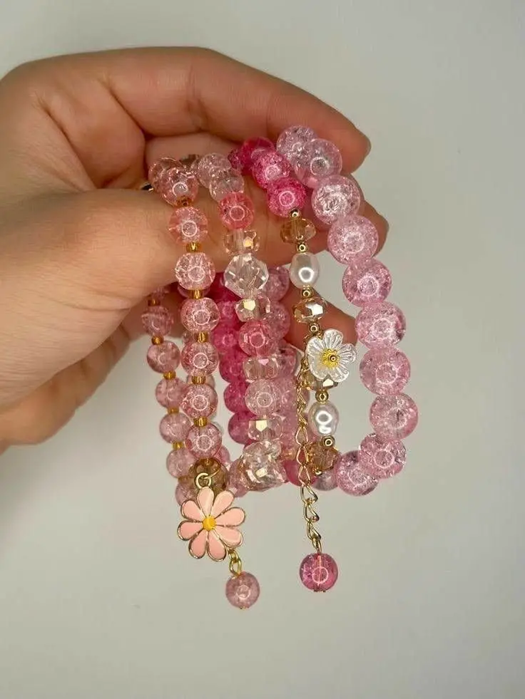 beaded-flower-bracelets-spring-craft-ideas-for-adults