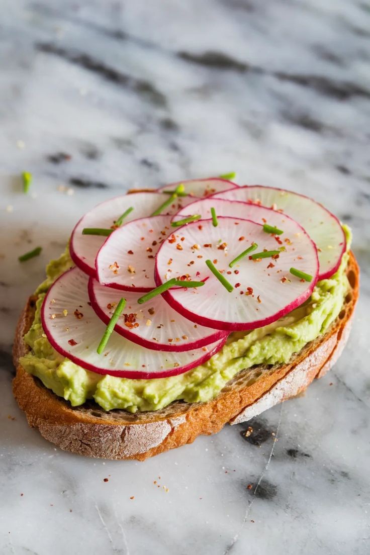 avocado-toast-with-radish-and-chives