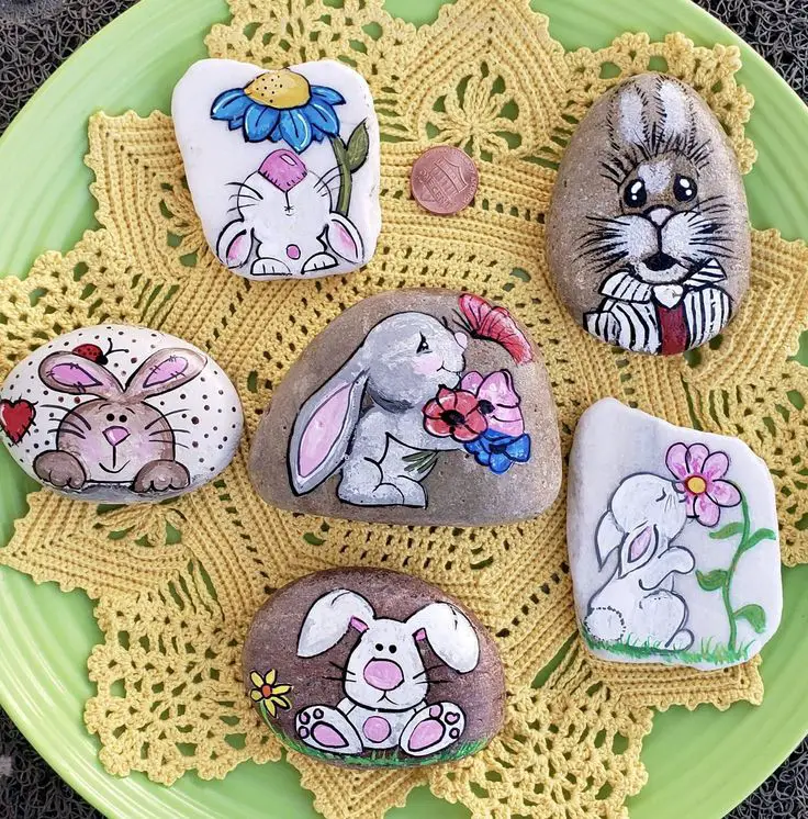 whimsical-easter-bumny-faces-easter-rock-painting