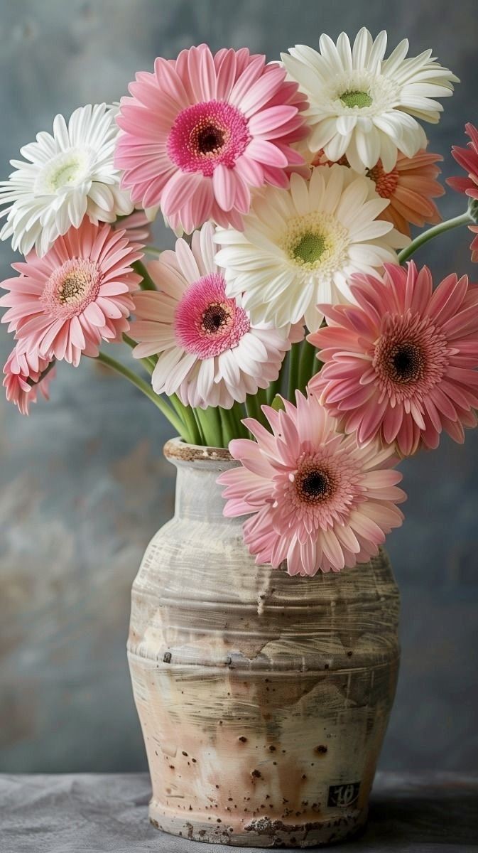 gerbera-daisies-in-a-vintage-vase