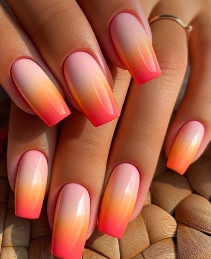 sunset-gradient-spring-nail-art-designs