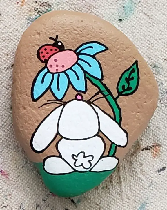 easter-bunny's-tail-rock-painting