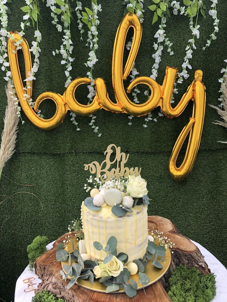 botanical-baby-shower-cake