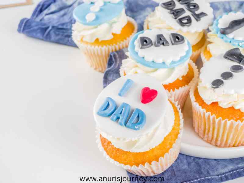 Colourful-cupcakes-with-I-love-Dad-inscripted-on-it-as-21-Cool-Fathers-Day-Cake-Ideas-That-Will-Impress-Dad