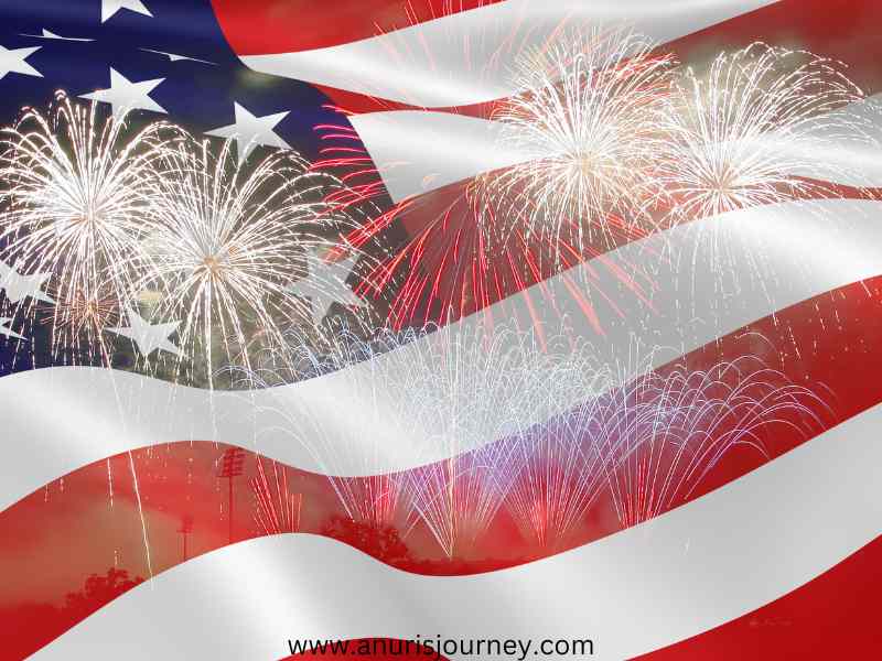 Fireworks-glitters-on-American-flag-as25-DIY-Firework-Inspired-Decorations-to-Make-Your-4th-of-July-Pop