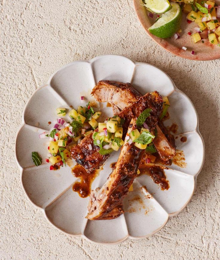 BBQ-Pork-Ribs-with-Pineapple-Salsa