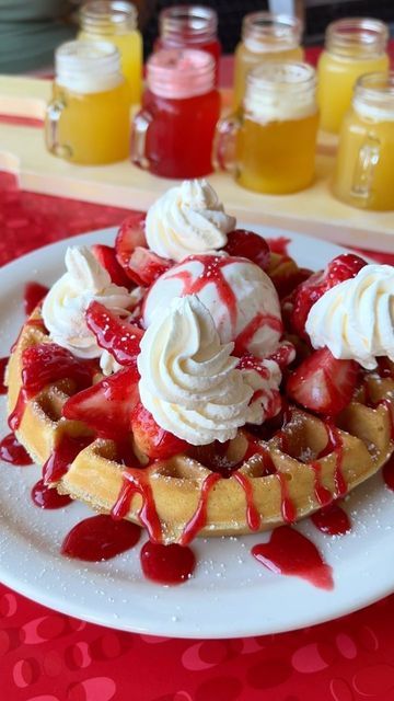 Belgian-Waffles-with-Whipped-Cream-and-Strawberries