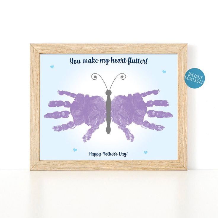 Butterfly-Handprint-Wall-Art-as-35-Cute-and-Easy-Mothers-Day-Crafts-for-Kids-to-Make