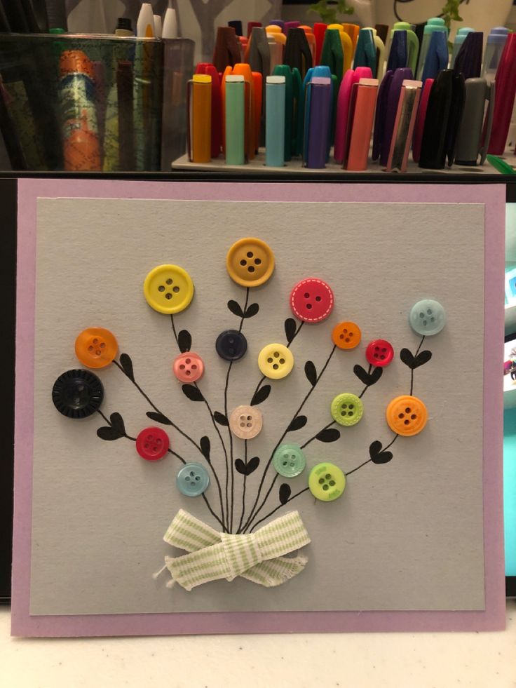 Button-Flower-Bouquet-Homemade-Card