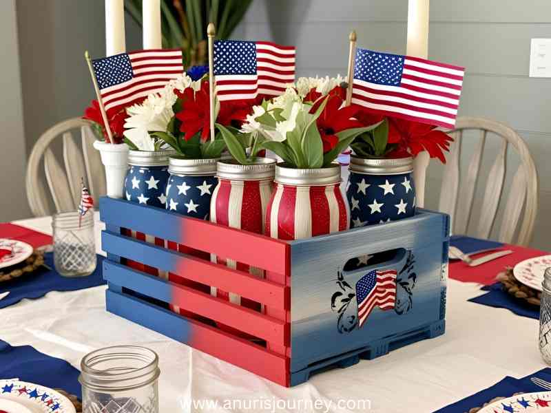 DIY-Painted-Wooden-Crate-Centerpiece -as-35-Stunning-Red-White-Blue-Tablescapes-for-an-Instagram-Worthy-July-4th