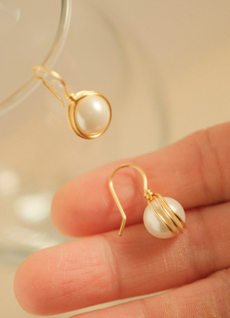 DIY-Pearl-and-Gold-Wire-Earrings-as-27-Thoughtful-DIY-Mothers-Day-Gifts-That-Look-Expensive-but-Are-Easy-to-Make