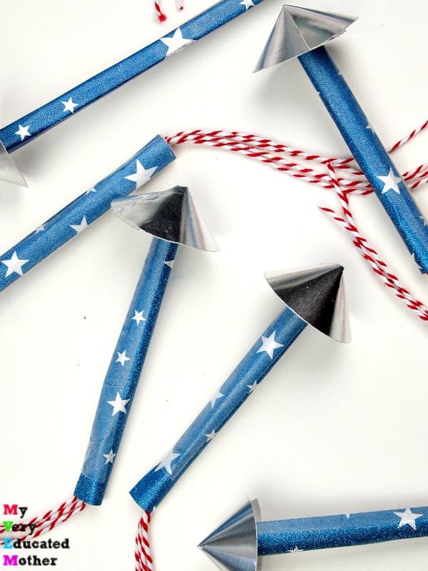 Firework-Rocket-Straw-Craft-as-29-Fun-and-Easy-4th-of-July-Crafts-for-Kids-and-Adults