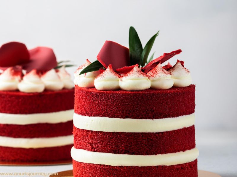 red and white cake