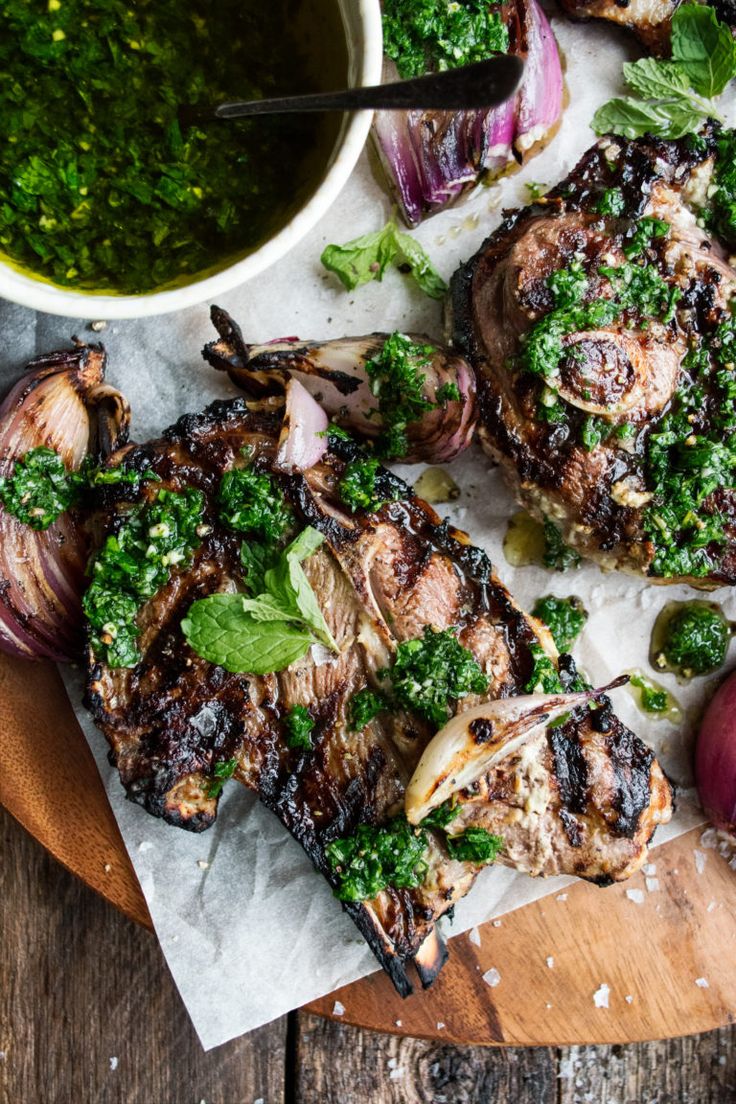 Grilled-Lamb-Chops-with-Mint-Chimichurri