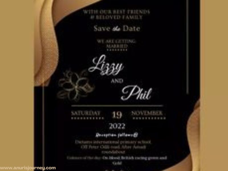 black wedding invitation