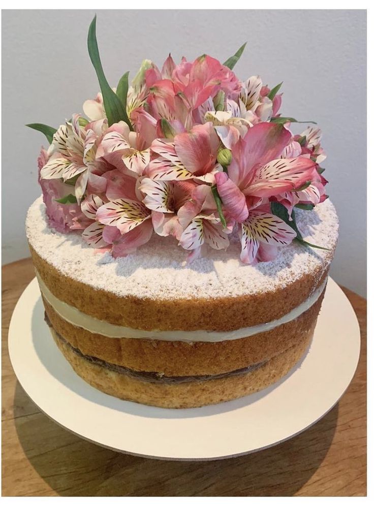 Naked-Cake-with-Fresh-Flowers.-as-25-Pretty-Mothers-Day-Cake-Designs-You-Can-Actually-Recreate