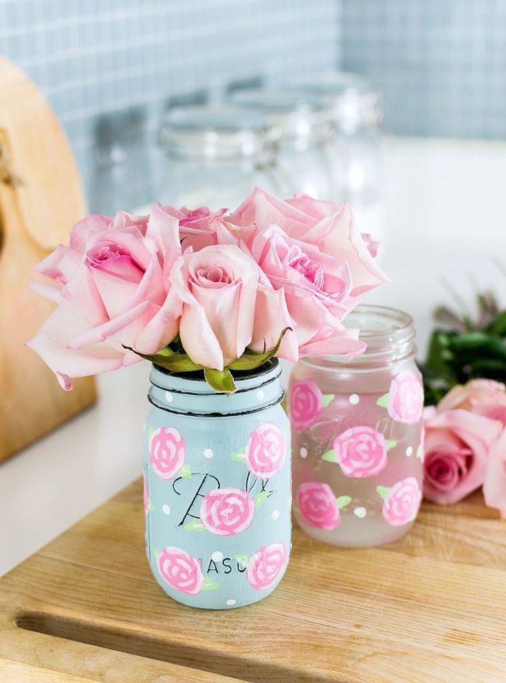 Painted-Mason-Jar-Vase