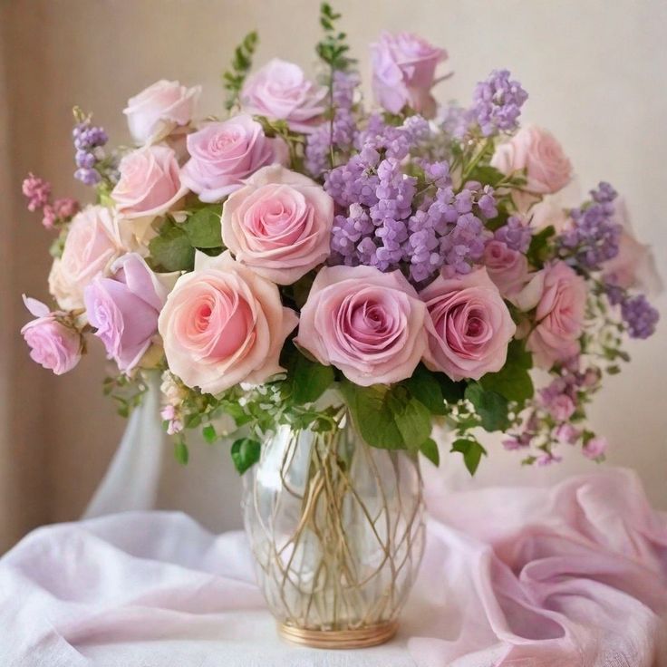 Pastel-Perfection-Lilac-Peach-and-Pink-Roses-as-37-Beautiful-Flower-Arrangements-for-the-Perfect-Mothers-Day-Gift.