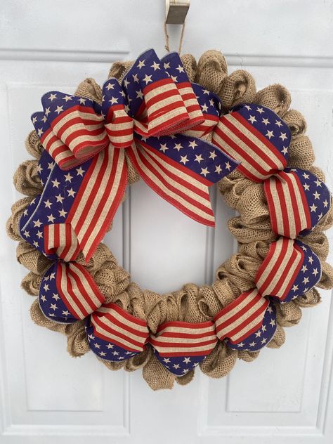 Patriotic-Burlap-and-Ribbon-Wreath-as-35-Stunning-4th-of-July-Wreaths-to-Welcome-Guests-in-Style