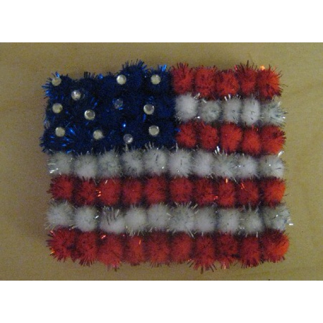 Pom-Pom-American-Flag-as-29-Fun-and-Easy-4th-of-July-Crafts-for-Kids-and-Adults