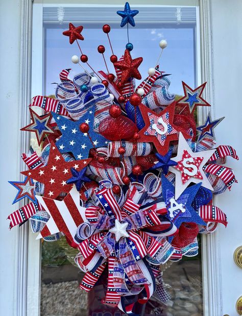 Ribbon-and-Star-Wreath-as-35-Stunning-4th-of-July-Wreaths-to-Welcome-Guests-in-Style