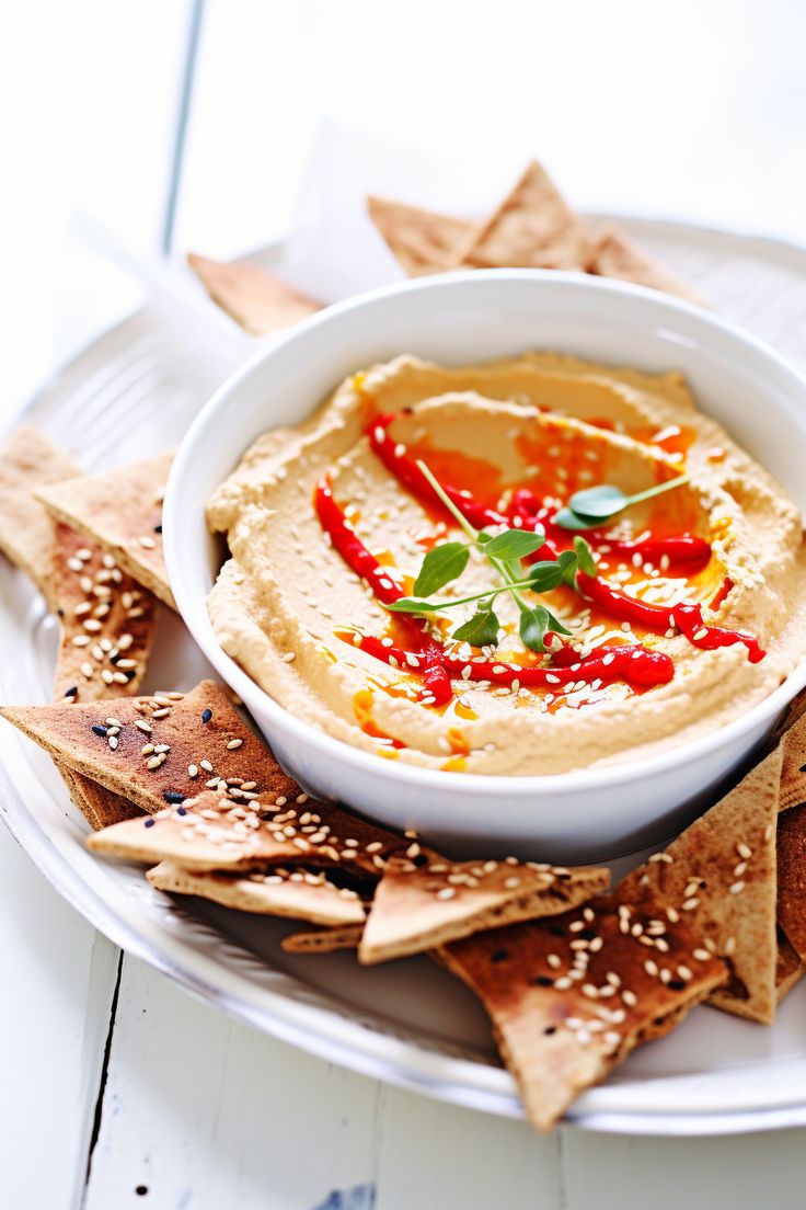 Roasted-Red-Pepper-Hummus-with-Pita-Chips-as-21-Irresistible-4th-of-July-Appetizers-That-Will-Wow-Your-Guests