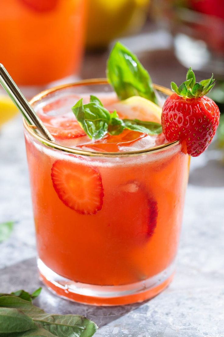 Strawberry-Basil-Lemonade.-as-31-Must-Try-4th-of-July-Drink-Recipes-Both-Alcoholic-Non-Alcoholic.