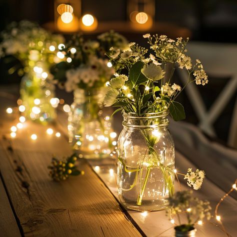 Glass-Jar-with-Fairy-Lights-and-Flowers