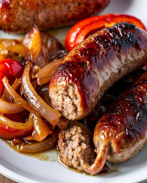 Grilled-Sausages-with-Peppers-and-Onions