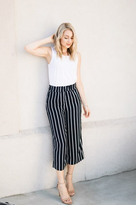 Striped-Culottes